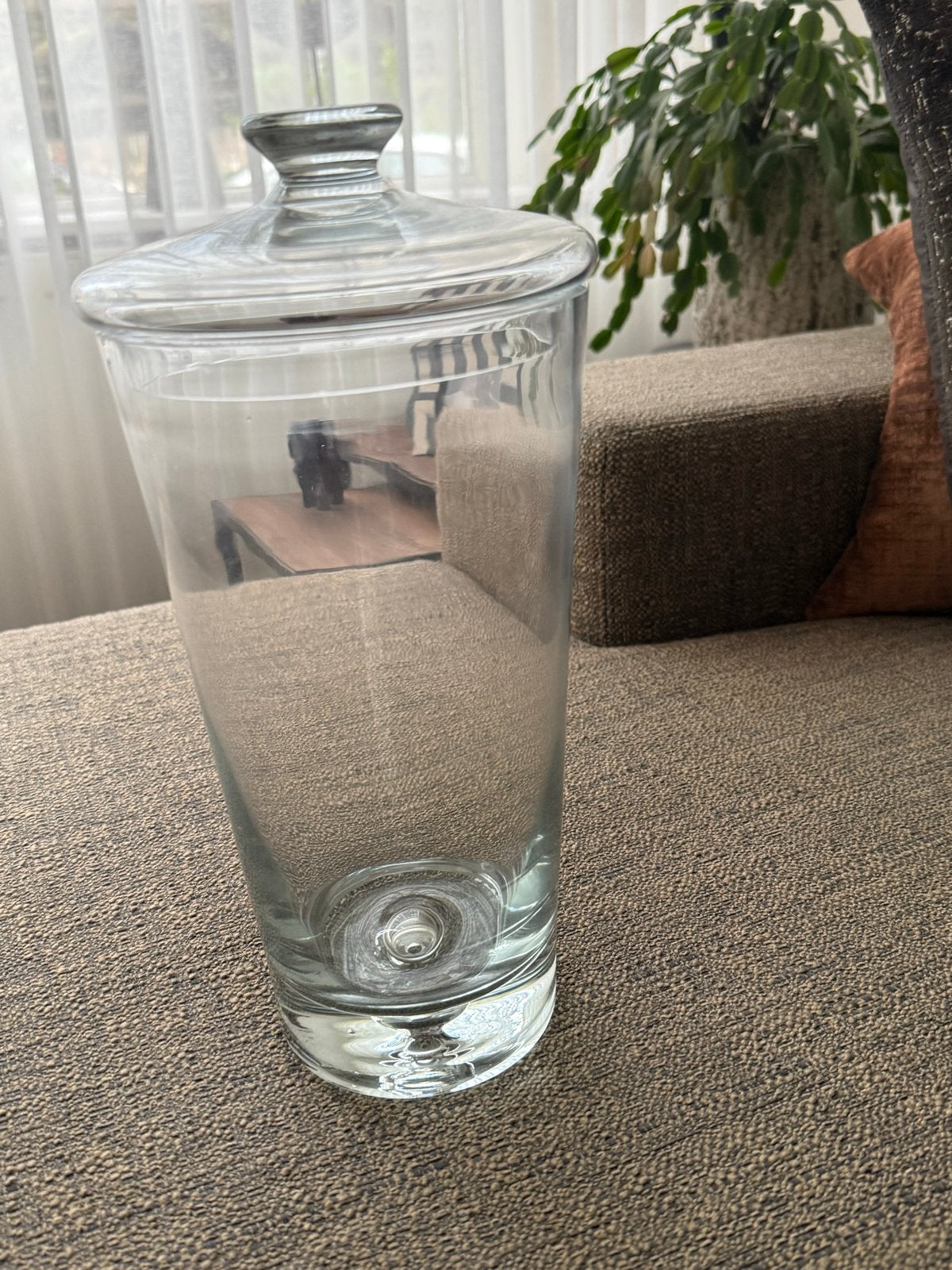Glazen voorraadpot met deksel - Goede staat, Ophalen, Zo goed als nieuw, Glas