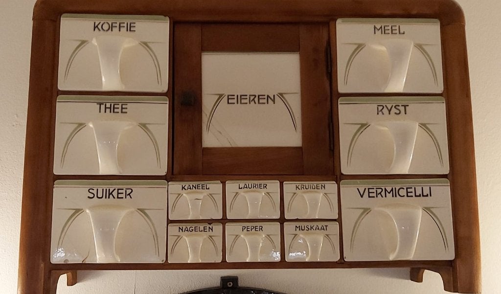 Vintage Kruidenrek Creme Groen, Ophalen