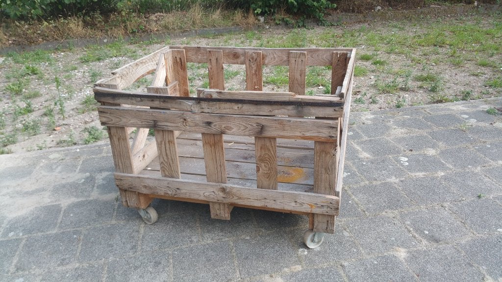 Houtbak op wielen, Ophalen, 100 cm of meer, 60 cm of meer, 50 cm of meer