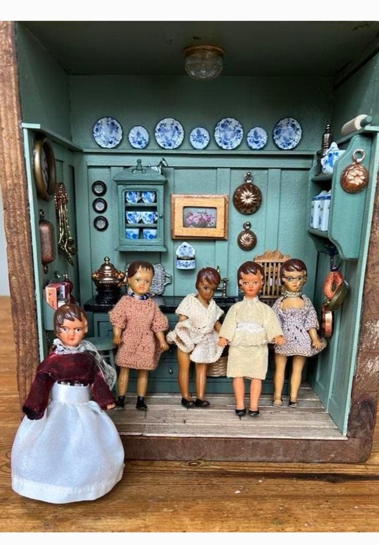 Poppenhuis poppen, Ophalen of Verzenden, Gebruikt, Poppenhuis