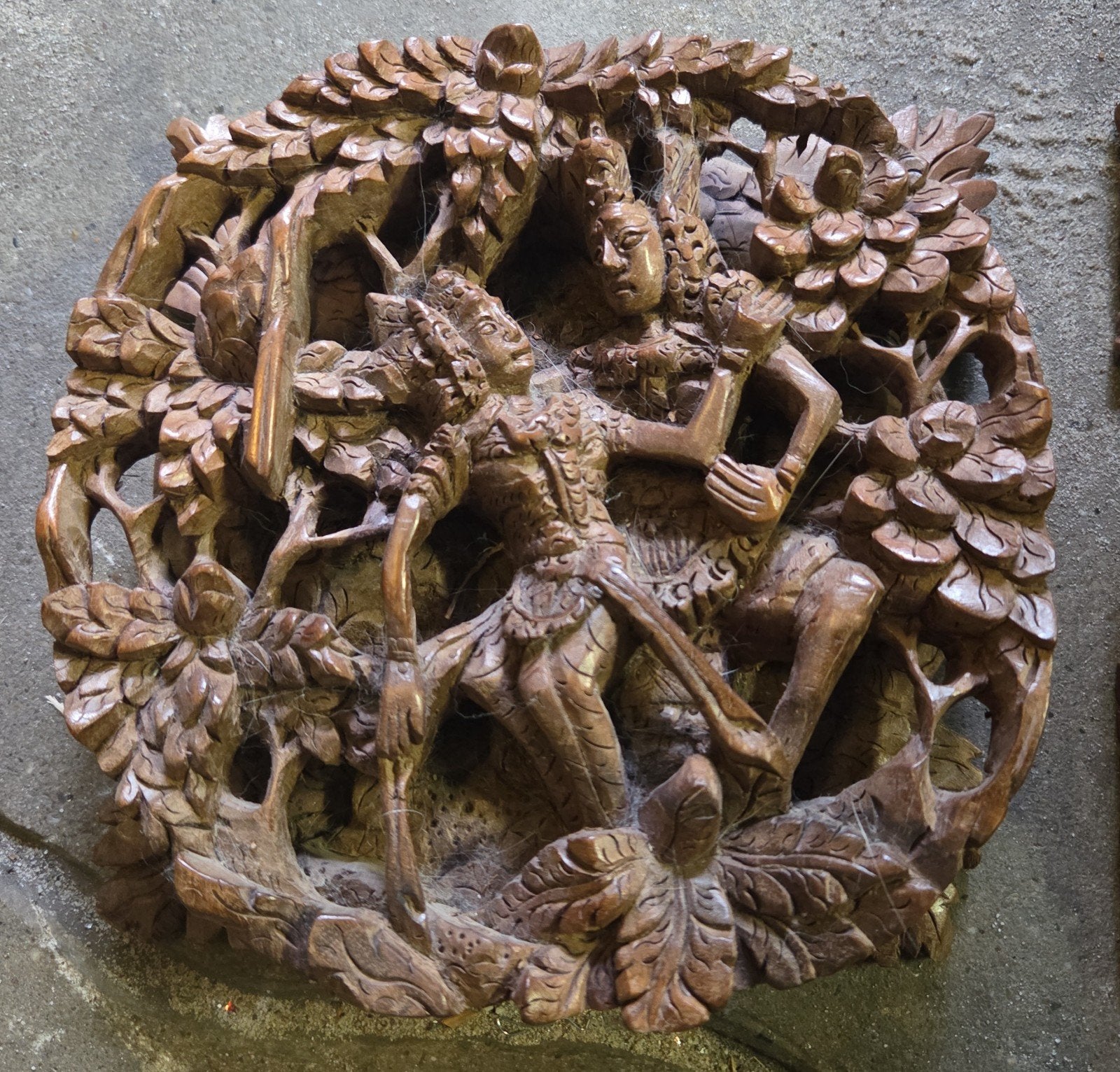 Balinees houtsnijwerk twee paneeltjes, Ophalen of Verzenden