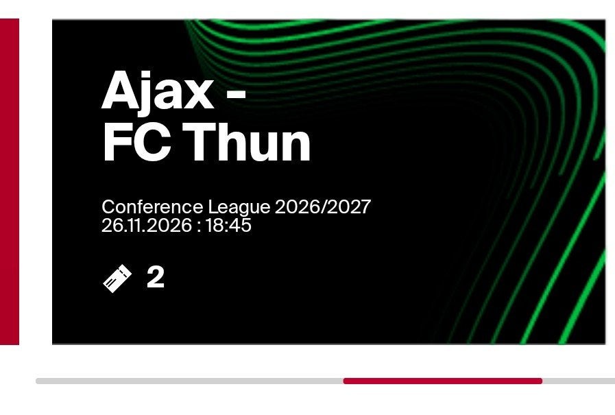 Ajax - FC Thun 2 x F-SIDE, Twee personen