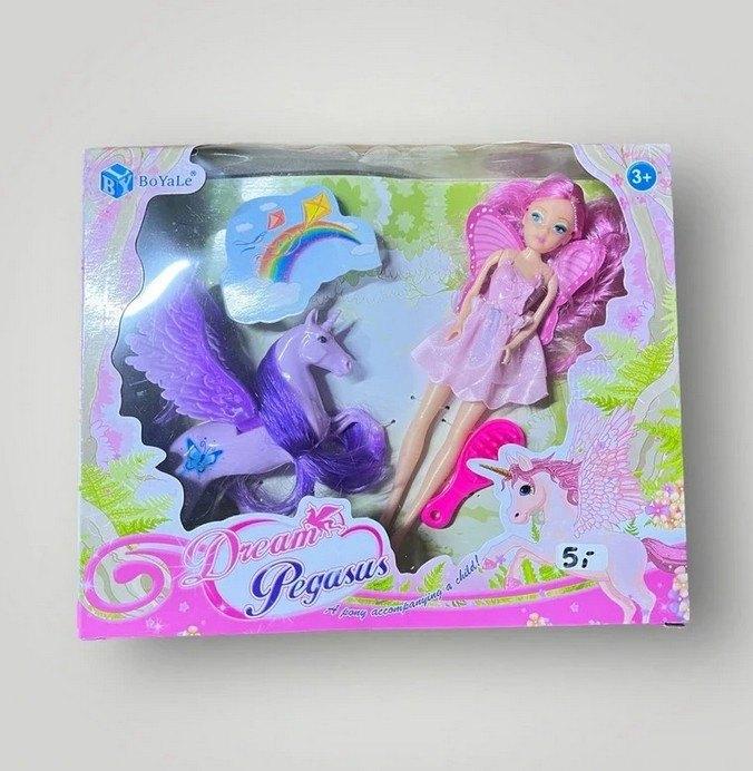 Pop met vleugels en paarse unicorn, Nieuw, Ophalen of Verzenden, Nvt, Babypop