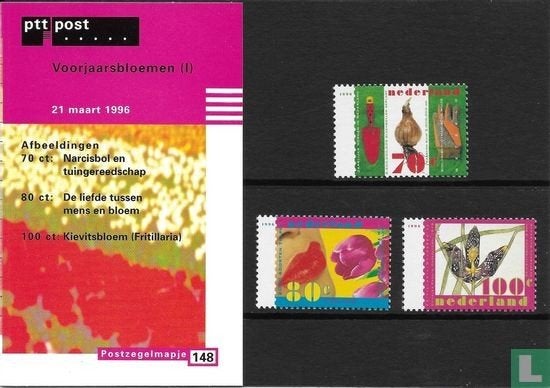 Postzegelmapje M148 Voorjaarsbloemen 1996 NL, Ophalen of Verzenden
