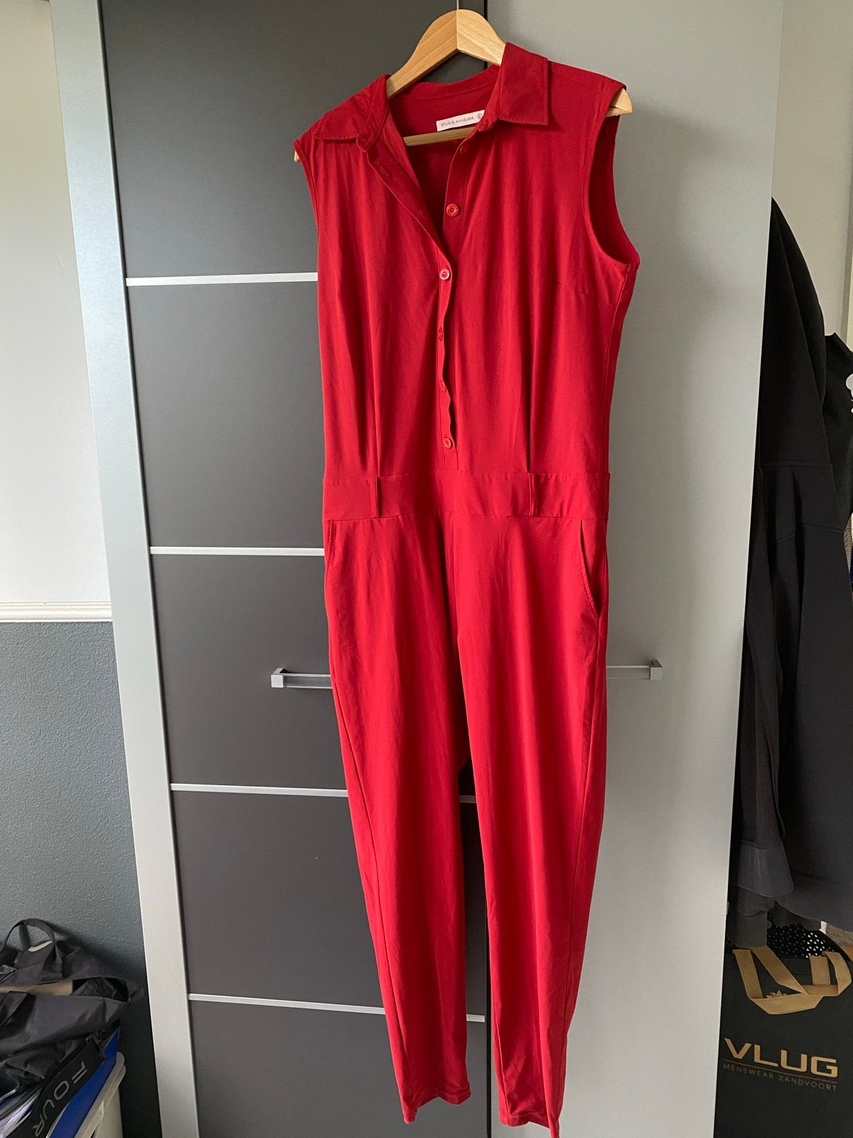 Studio Anneloes rode jumpsuit - Maat XL, Kleding | Dames, Jumpsuits, Ophalen of Verzenden, Zo goed als nieuw, Maat 46/48 (XL) of groter