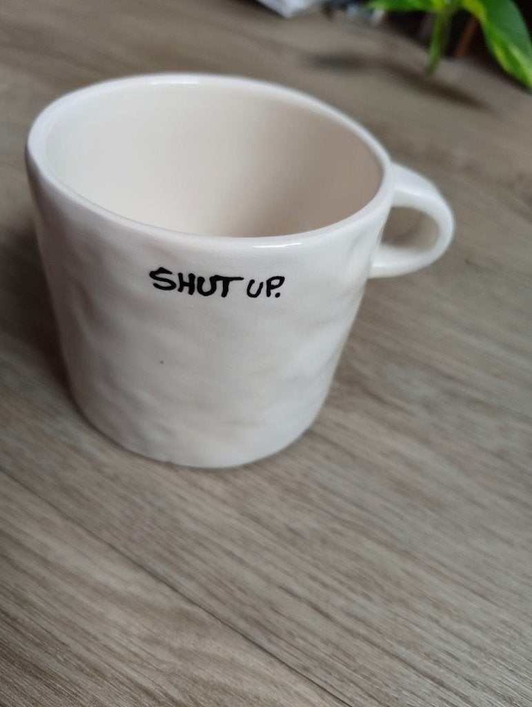 Anna + Nina mok "SHUT UP" - Keramiek, Huis en Inrichting, Overige merken, Keramiek, Zo goed als nieuw, Modern