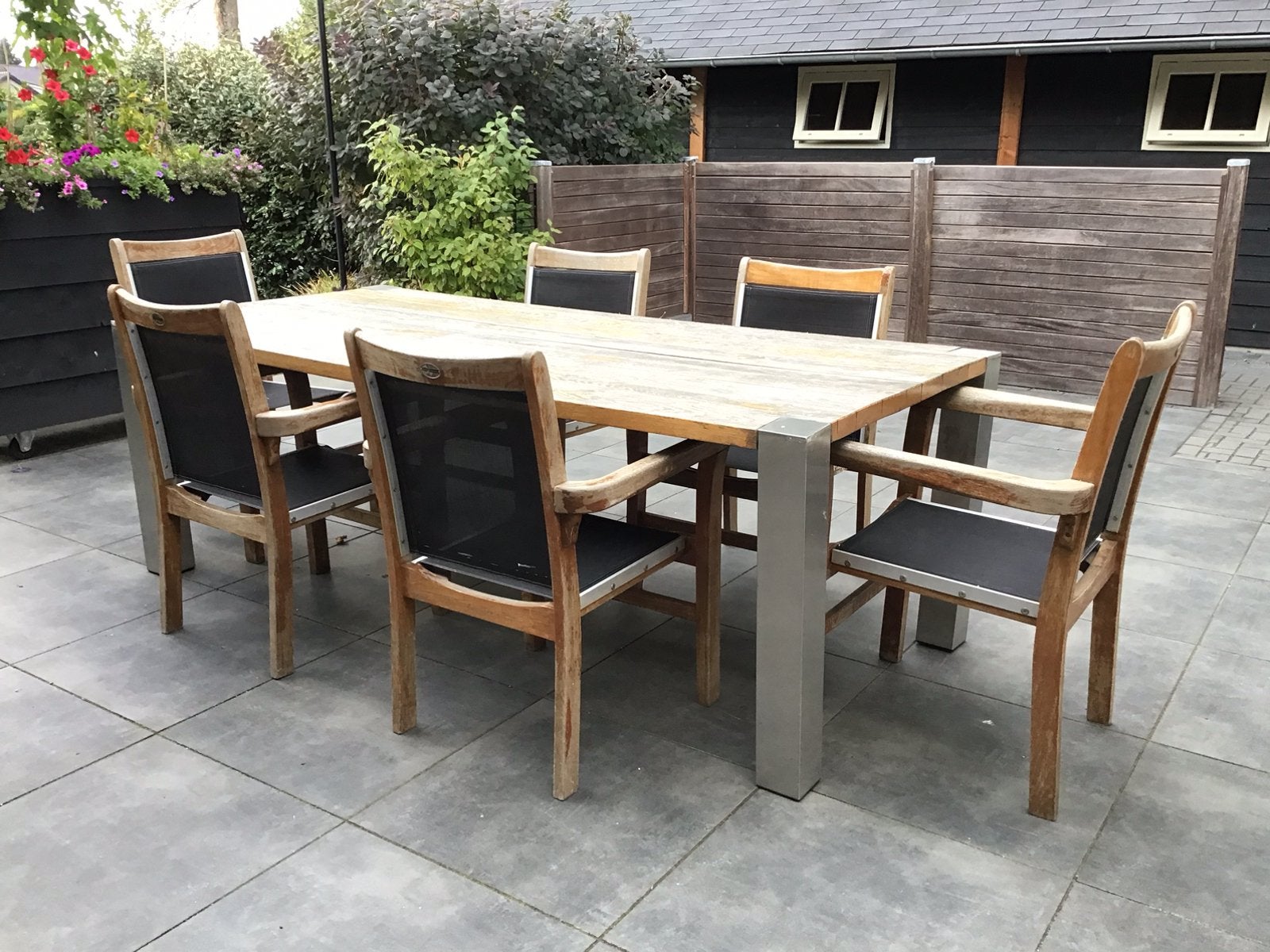 Prachtige eiken tafel., Tuin en Terras, Ophalen, Gebruikt, Eettafel, Hardhout