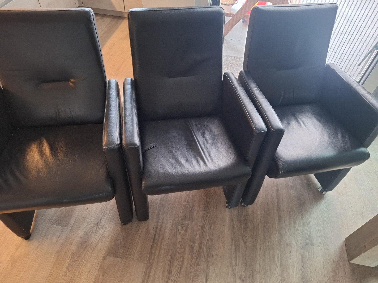 6 zwarte eetkamerstoelen, Ophalen, Gebruikt, Zwart, Vier