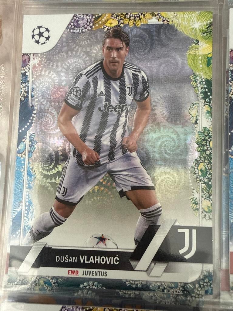 Dusan Vlahovic Juventus Champions League kaart, Ophalen of Verzenden, Zo goed als nieuw, Buitenlandse clubs, Spelerskaart