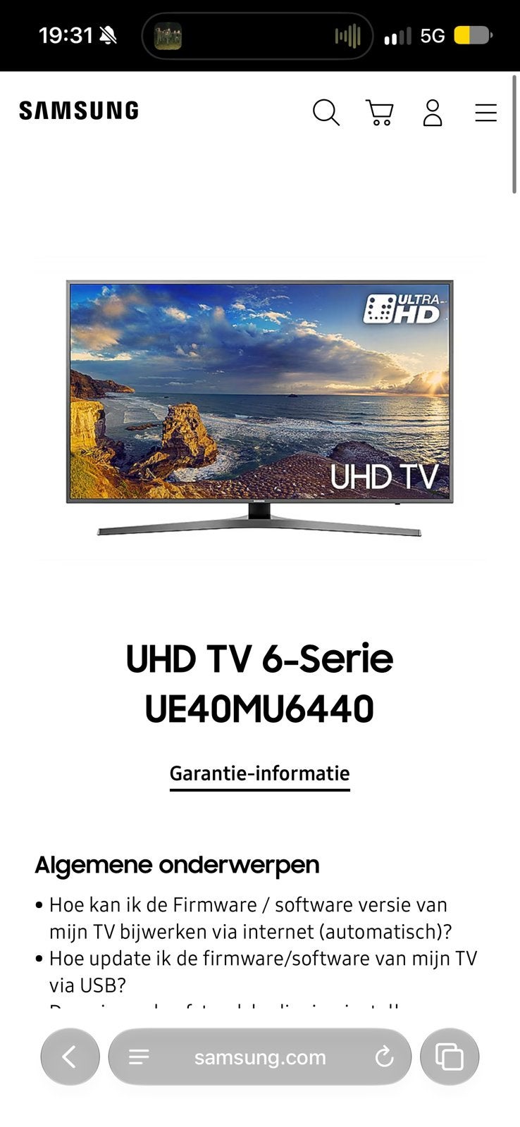 Samsung smart tv series 6 (40inch), Audio, Tv en Foto, 50 Hz, Zo goed als nieuw, 100 cm of meer, 4k (UHD)