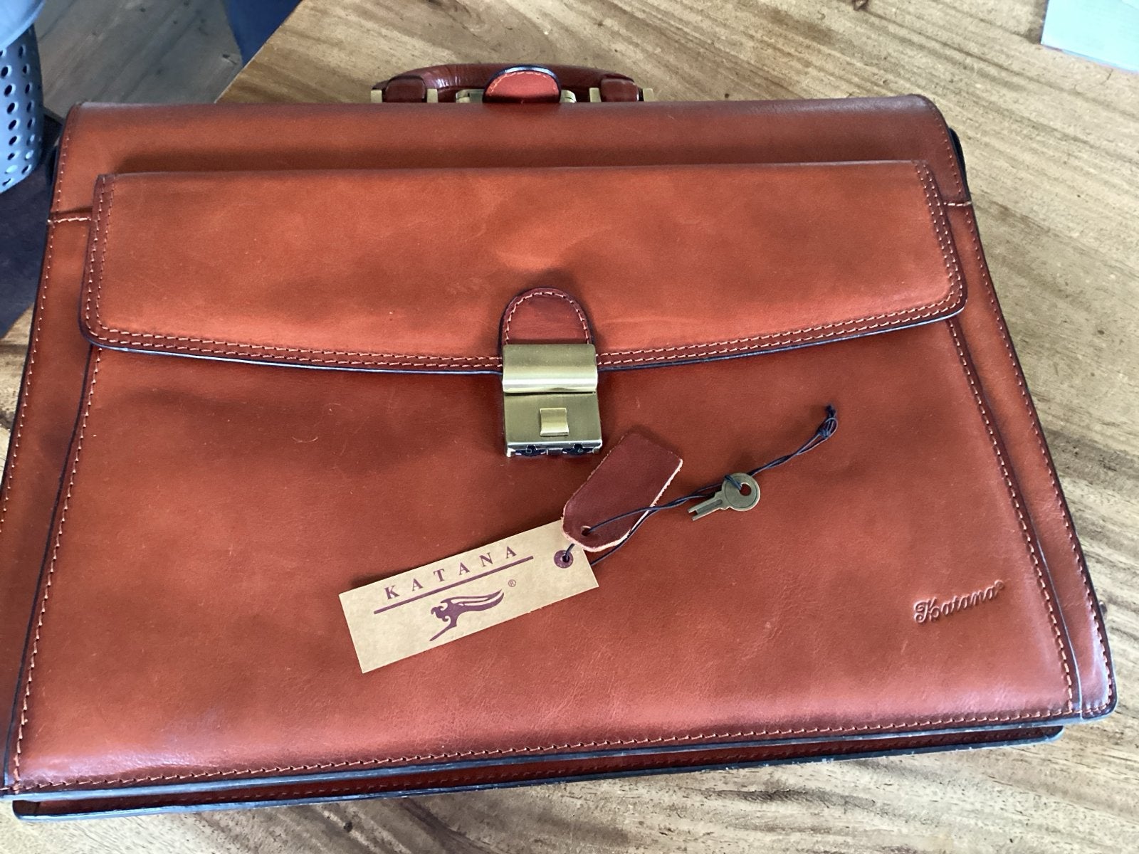 Katana Leren Aktetas - Nieuw met label en sleutel, Ophalen of Verzenden, Nieuw, Bruin, Overige typen