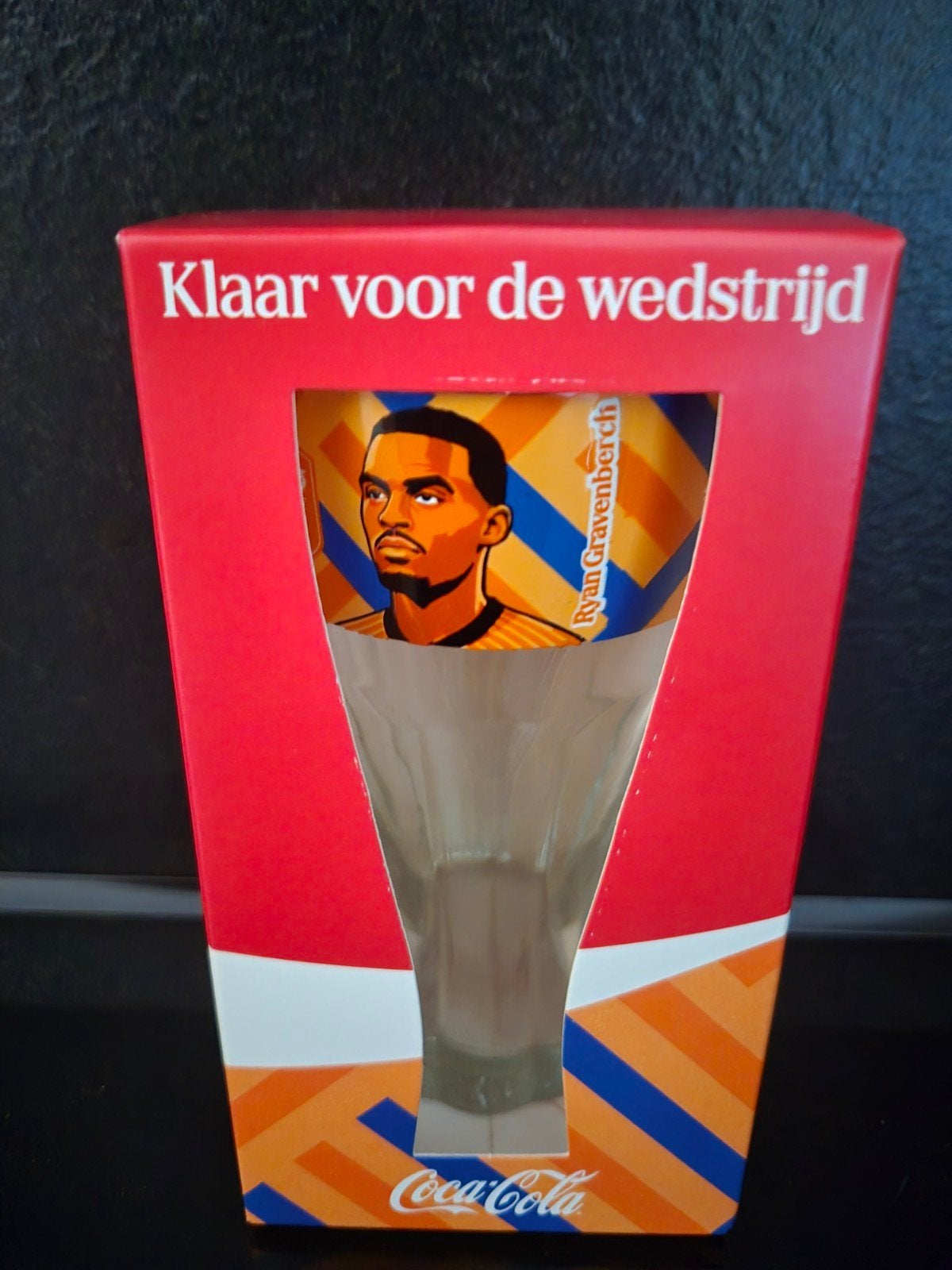 Coca-Cola Ryan Gravenberch Glas - Nieuw in doos, Huis en Inrichting, Ophalen, Nieuw, Meerkleurig, Overige merken