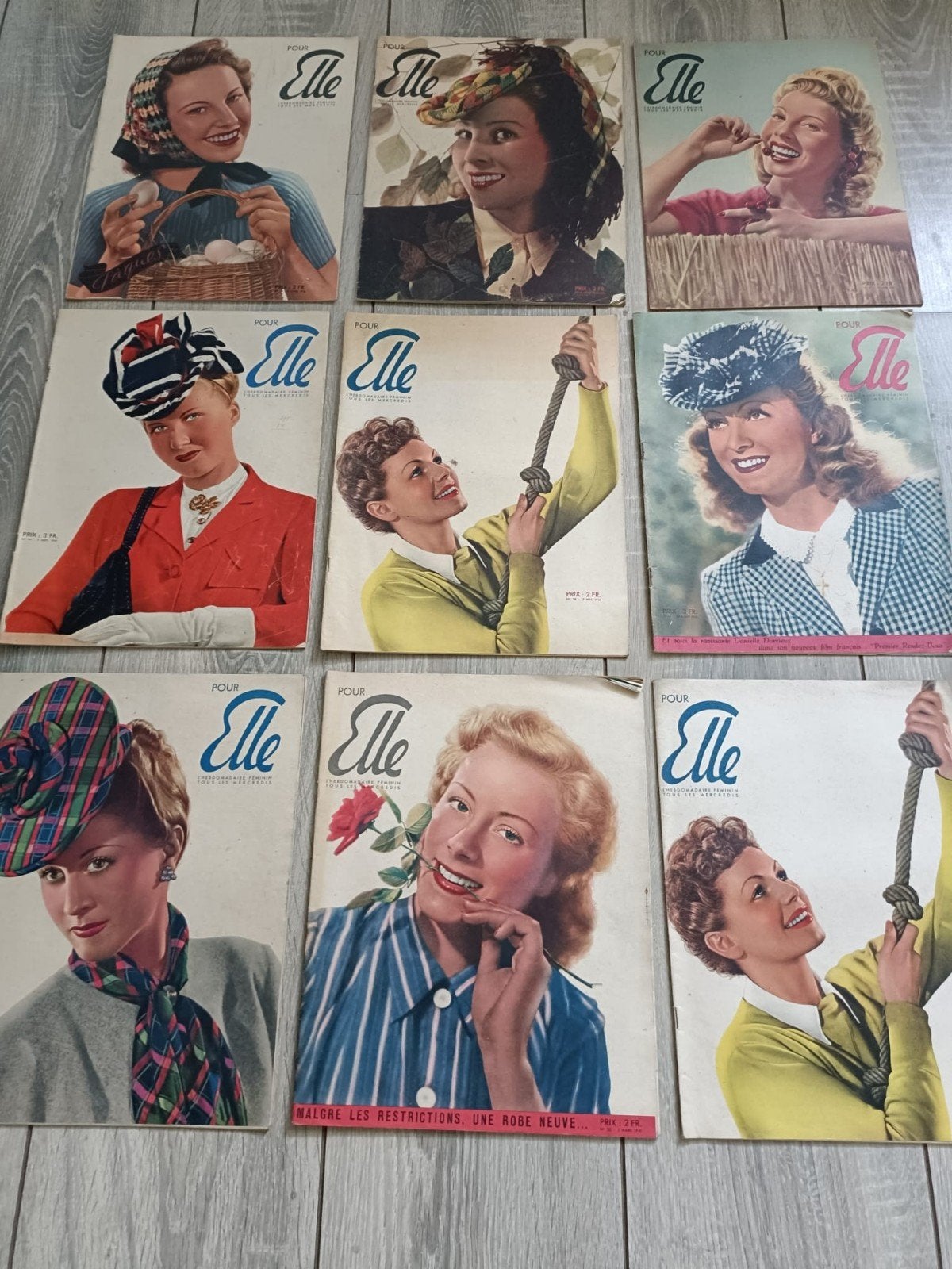 Vintage Franse Elle tijdschriften Jaren '40 mode & lifestyle, Boeken, Tijdschriften en Kranten, Ophalen of Verzenden, Gelezen
