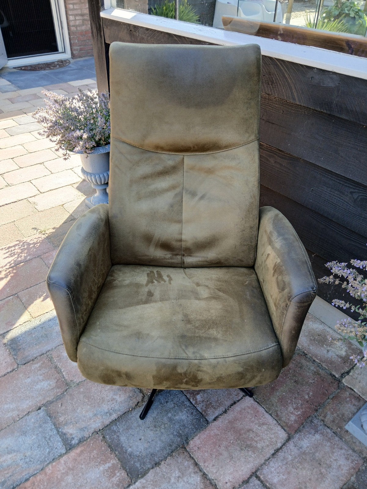Groene draaistoel, gratis afhalen!, Ophalen, Gebruikt, 75 tot 100 cm, 50 tot 75 cm