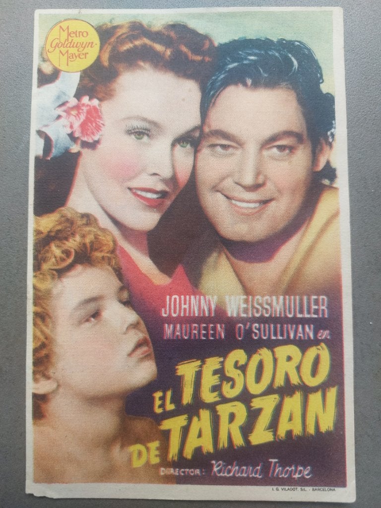 Flyer jaren 40"El tesoro de Tarzan", Ophalen of Verzenden, Zo goed als nieuw, Film, Foto of Kaart