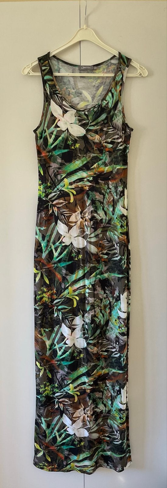 Geisha maxi jurk met tropische print - Maat M/38, Maat 38/40 (M), Nieuw, Ophalen of Verzenden, Onder de knie