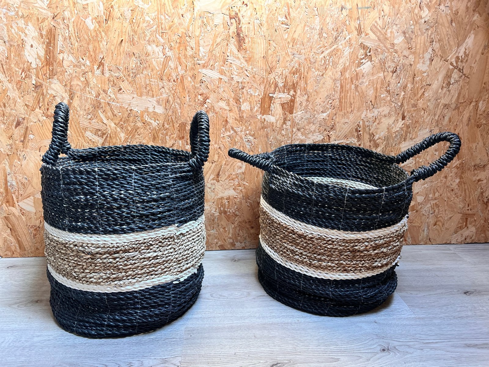 Set van 2 opbergmanden van zeegras met handvatten Leenbakker, Huis en Inrichting, Ophalen, Gebruikt, Gevlochten, Mand