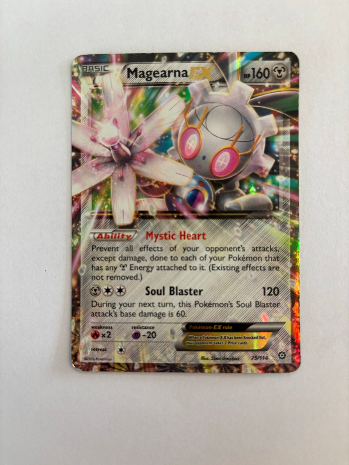 Magearna EX 75/114 - Full Art Foil - pokemon, Ophalen of Verzenden, Zo goed als nieuw, Losse kaart, Foil