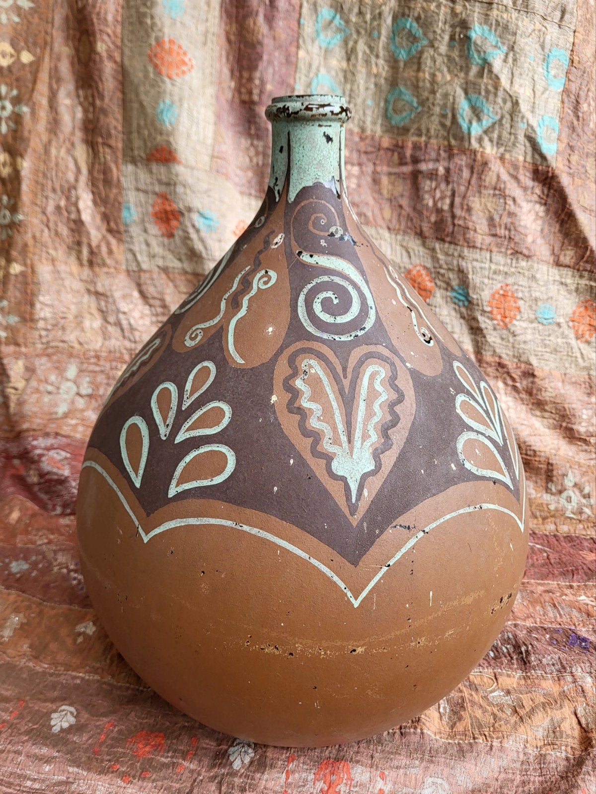 brocante Franse beschilderde gistfles  / bolfles/ allegonda, Ophalen of Verzenden