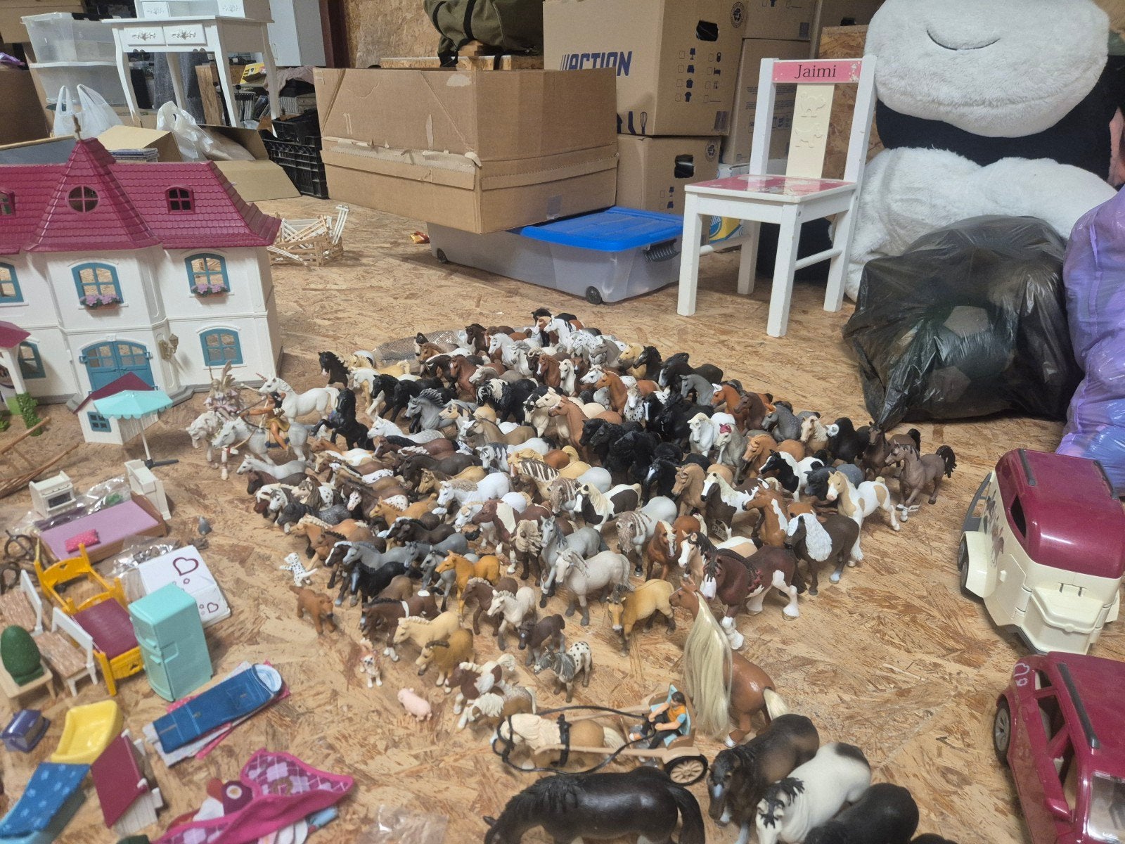 Grote Schleich collectie: paarden, stallen en accessoires, Ophalen, Gebruikt, Jongen of Meisje