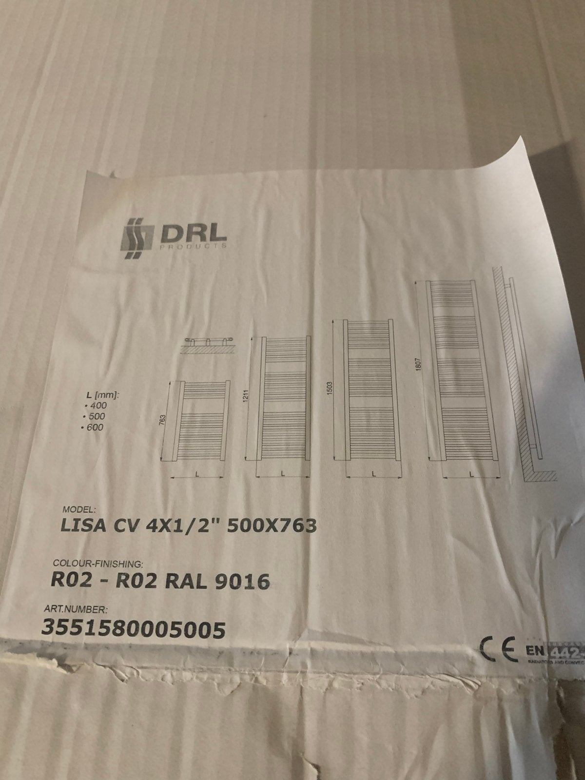 DRL Lisa CV Radiator 500x763 mm, Ophalen, 30 tot 80 cm, Radiator, Nieuw