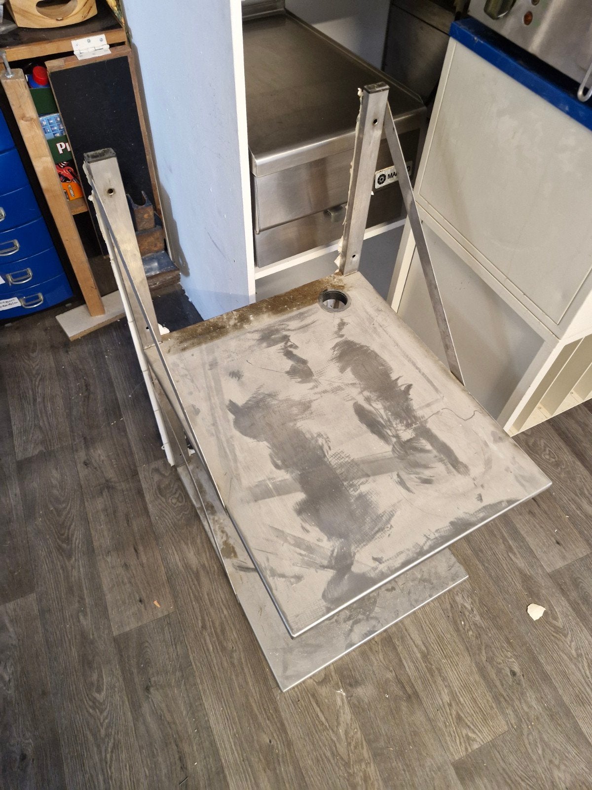 RVS Werkblad/Tafel voor Horeca Keuken, Ophalen, Gebruikt