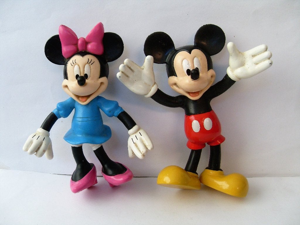 2 Disney Originals Mickey Mouse en Minnie Mouse, Verzamelen, Disney, Ophalen of Verzenden, Mickey Mouse, Zo goed als nieuw, Beeldje of Figuurtje