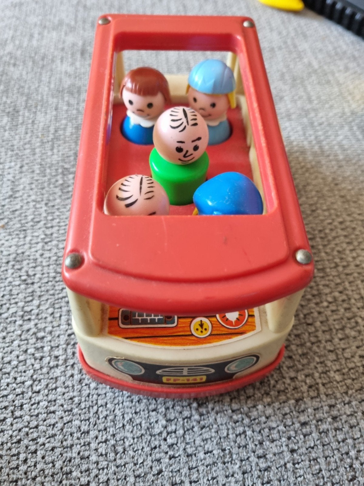 Vintage Fisher-Price Mini Bus met figuren (1969), Ophalen of Verzenden, Zo goed als nieuw