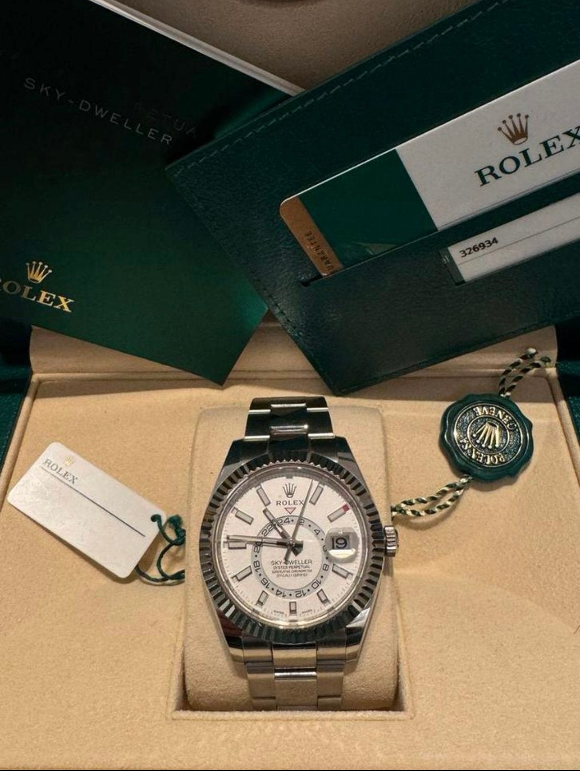 Rolex Sky-Dweller 326934 03-2018 Pre owned, Sieraden, Tassen en Uiterlijk, Ophalen, Staal, Polshorloge, Zo goed als nieuw
