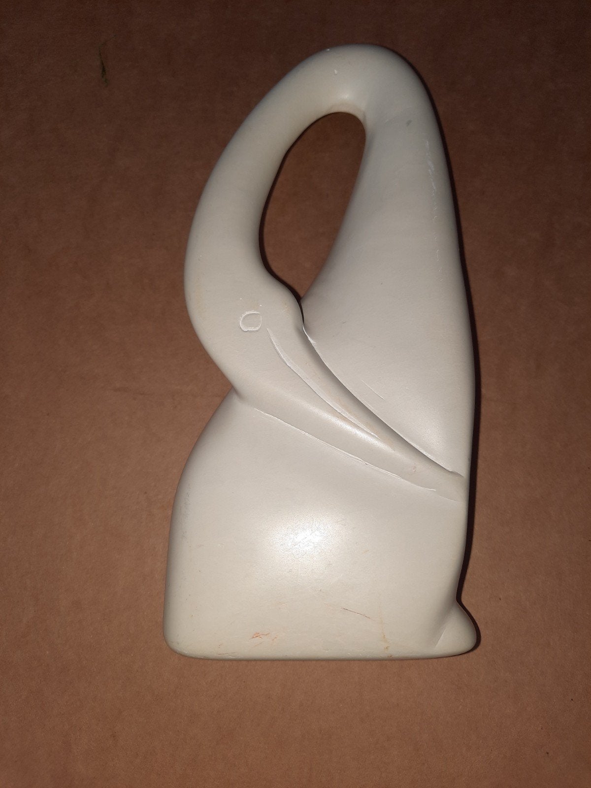 Art-deco  reiger sculptuur, wit, steen/keramiek, Minder dan 20 cm, Ophalen of Verzenden, Beeld, Europa