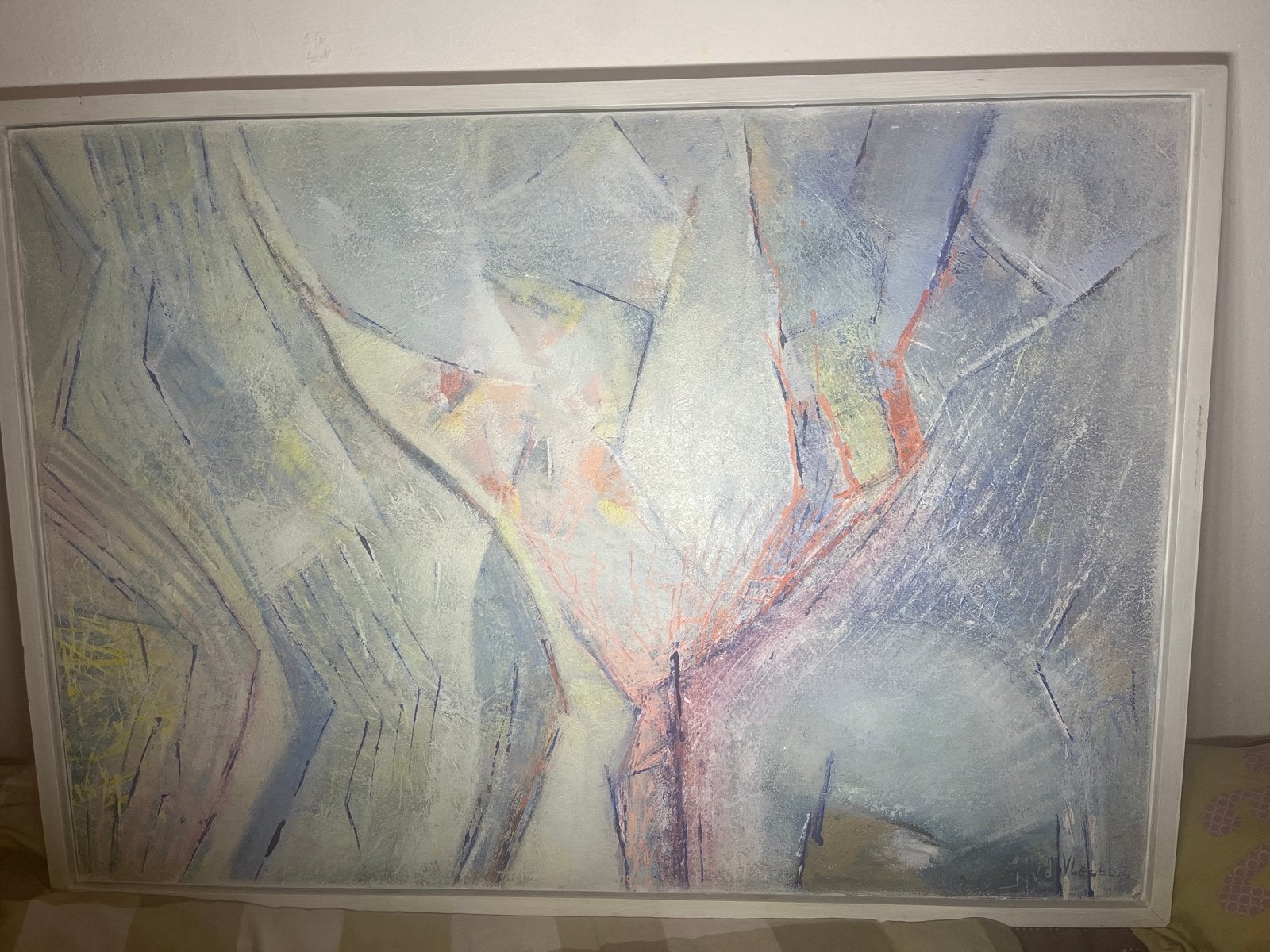 Abstract schilderij van A. van der Ley, Ophalen of Verzenden