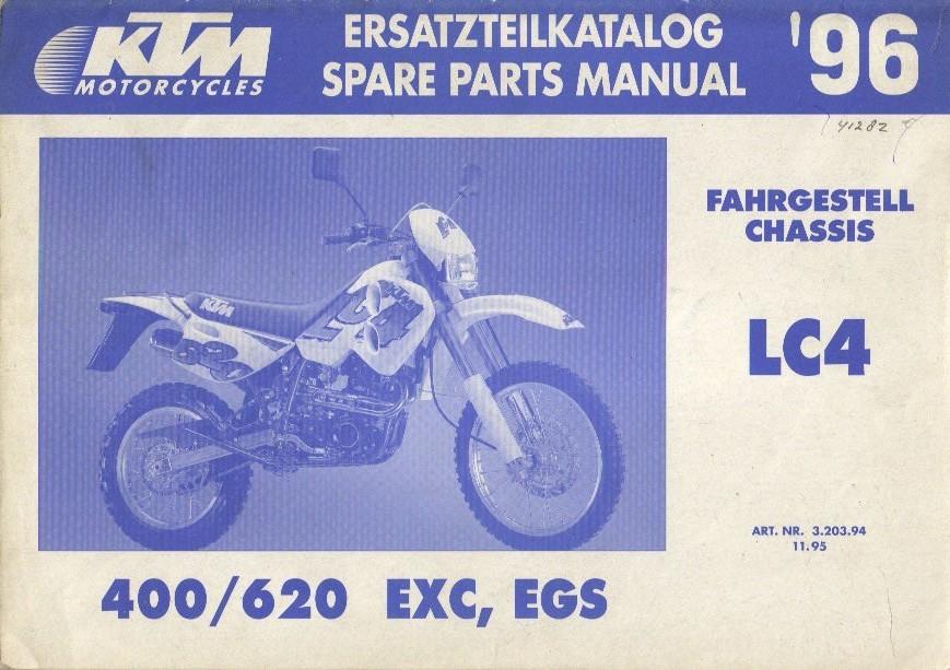 Parts Manual KTM Chassis 96 modellen 400/620 LC4 (4128z), Motoren, Ophalen of Verzenden, Overige merken