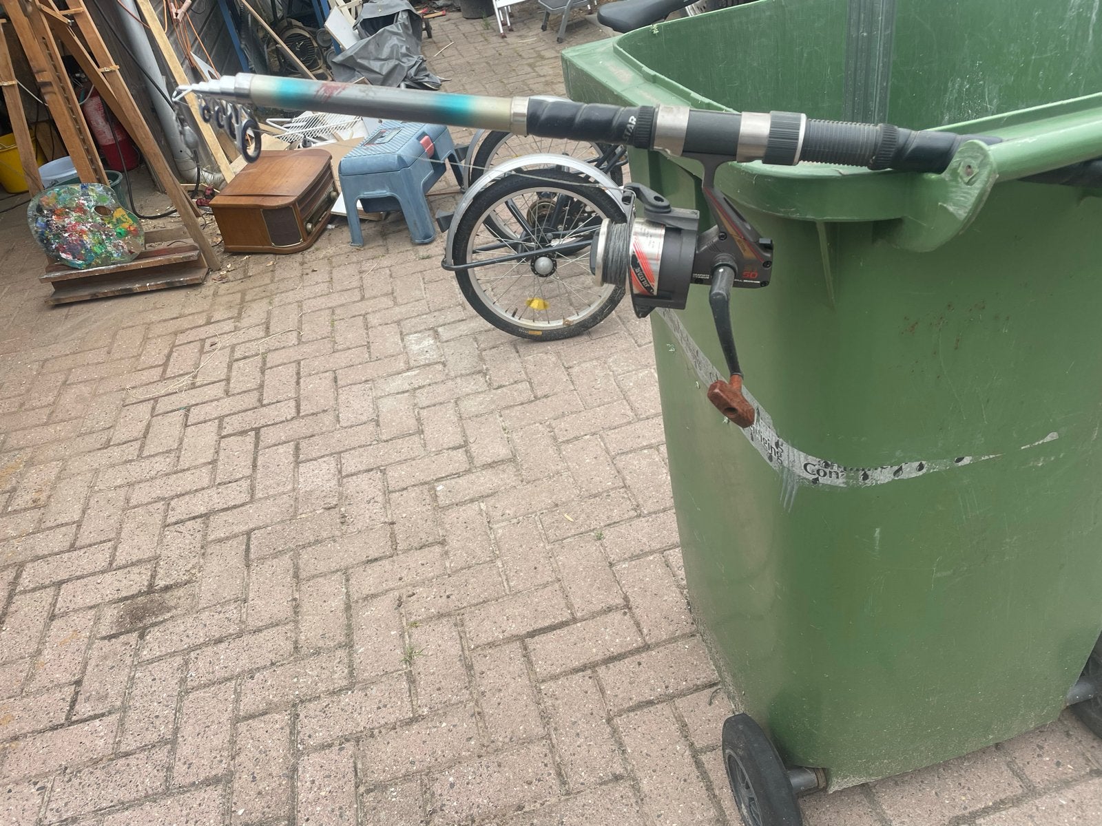 Complete Werphengel 5x Uitschuifbaar met Molen, Ophalen, Gebruikt, Complete hengel