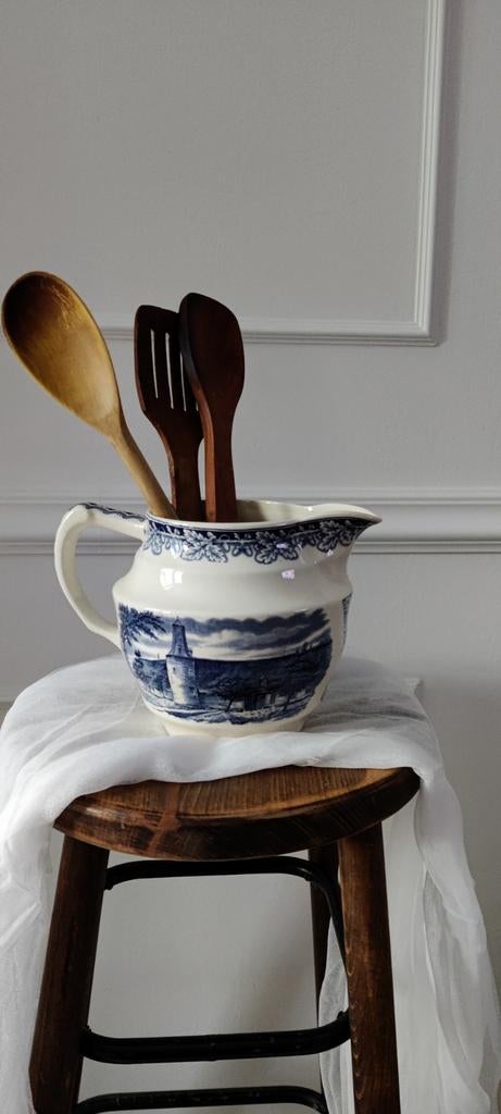 Kan Societe Ceramique Maastricht -Boerenhoeve blauw/wit., Antiek en Kunst, Ophalen