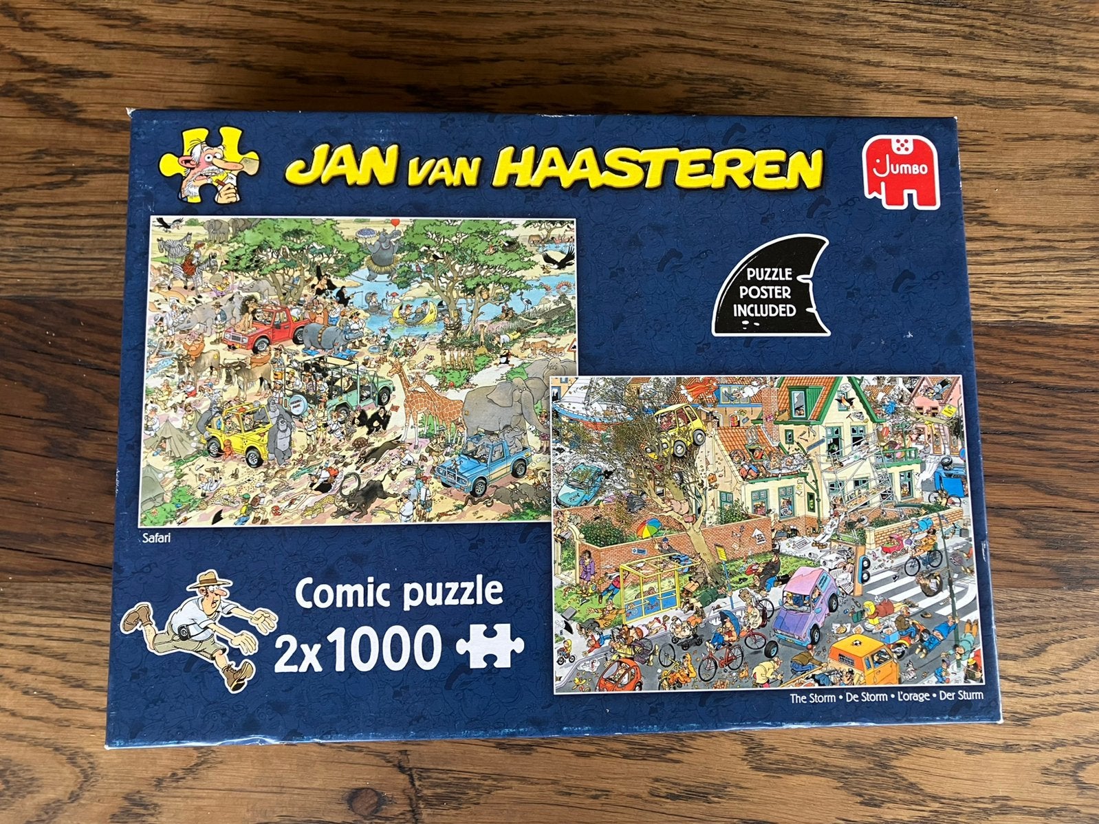 Jan van Haasteren 2-in-1 legpuzzel 2x 1000st. compleet, Ophalen, 500 t/m 1500 stukjes, Gebruikt, Legpuzzel