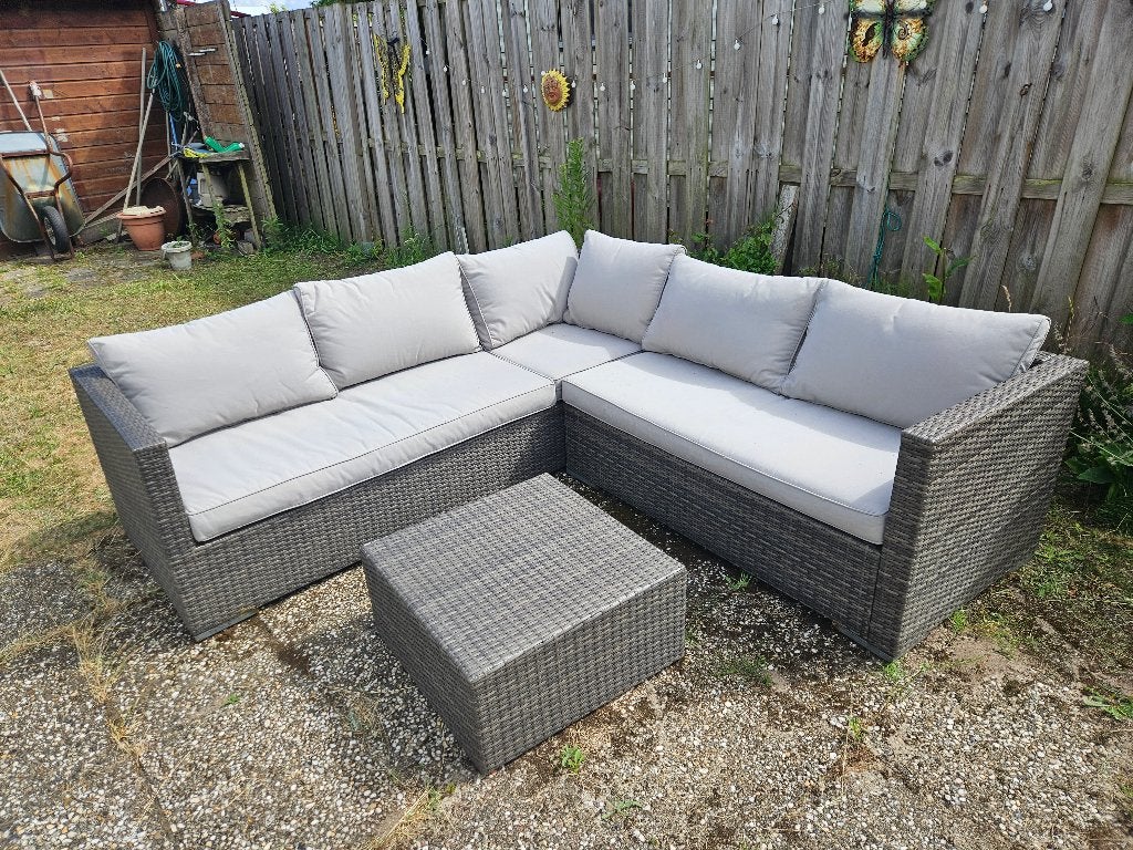 louncheset tuin te koop aangeboden, Ophalen, 5 zitplaatsen, Gebruikt, Bank
