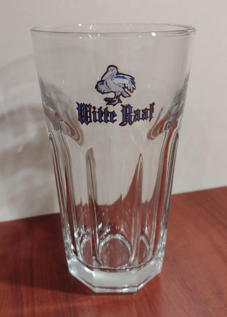 Witte Raaf Bierglas 8-Hoekige Bodem 25cl 1991., Ophalen of Verzenden, Zo goed als nieuw, Glas of Glazen, Overige merken