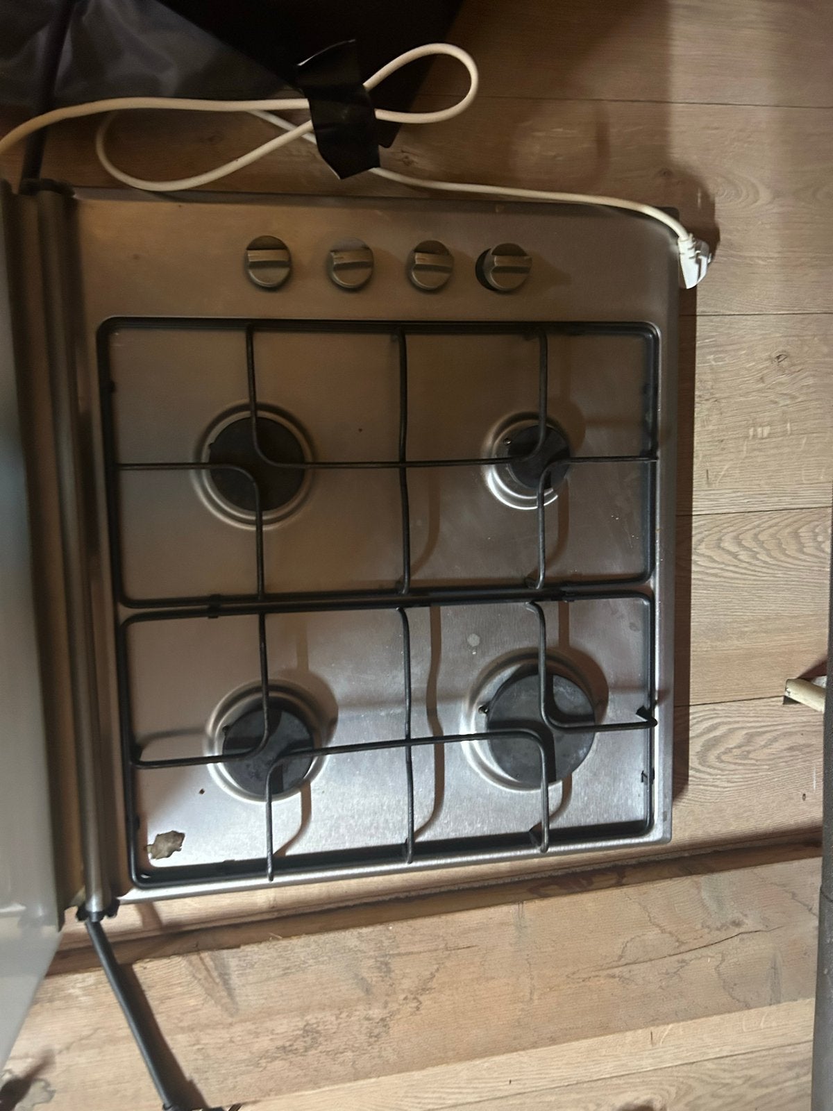 Gasfornuis met 4 pitten en glazen afdekplaat, Gebruikt, Gas, 4 kookzones, Ophalen of Verzenden