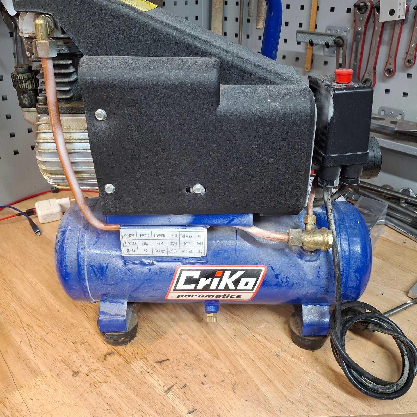 Mini compressor Criko EBS10, Ophalen, Gebruikt, 6 tot 10 bar, Minder dan 200 liter/min