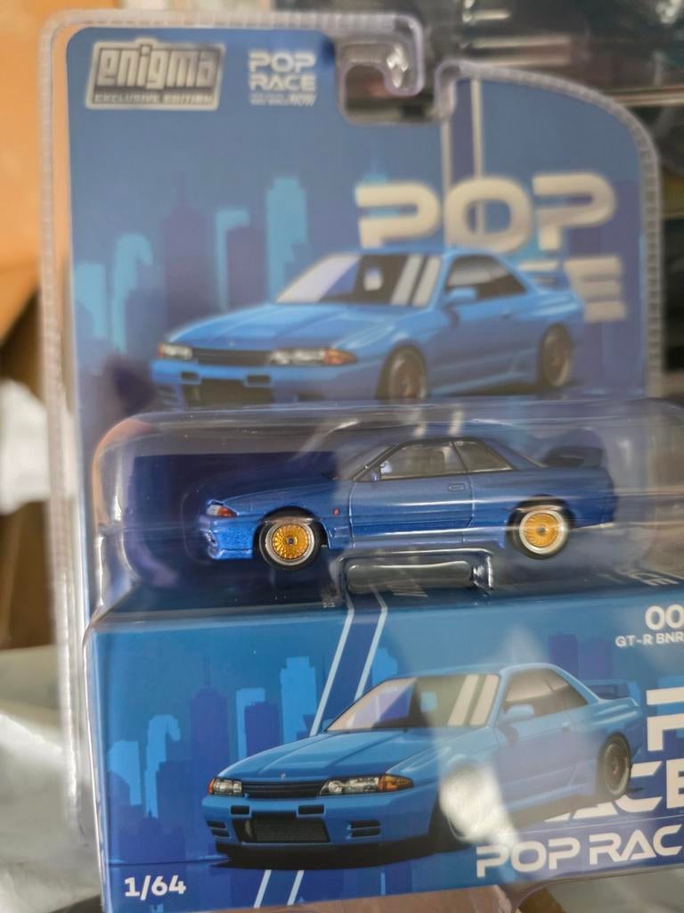 Pop Race Enigma Nissan GT-R BNR32 1/64, Ophalen of Verzenden, Poprace64, Onbekend, Onbekend