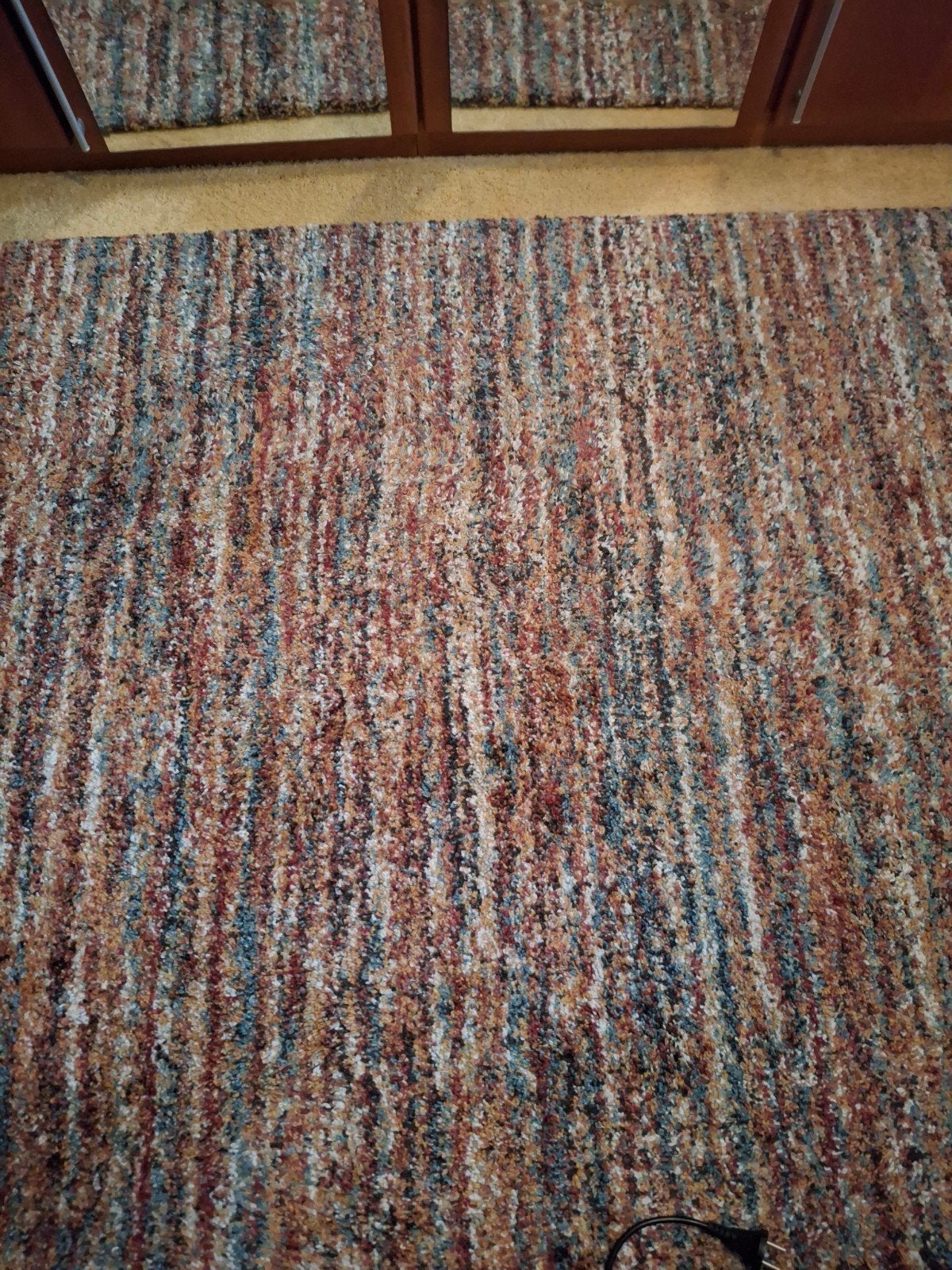 Vloerkleed met meerkleurig patroon, Ophalen, Gebruikt, Blauw, Modern, Shaggy