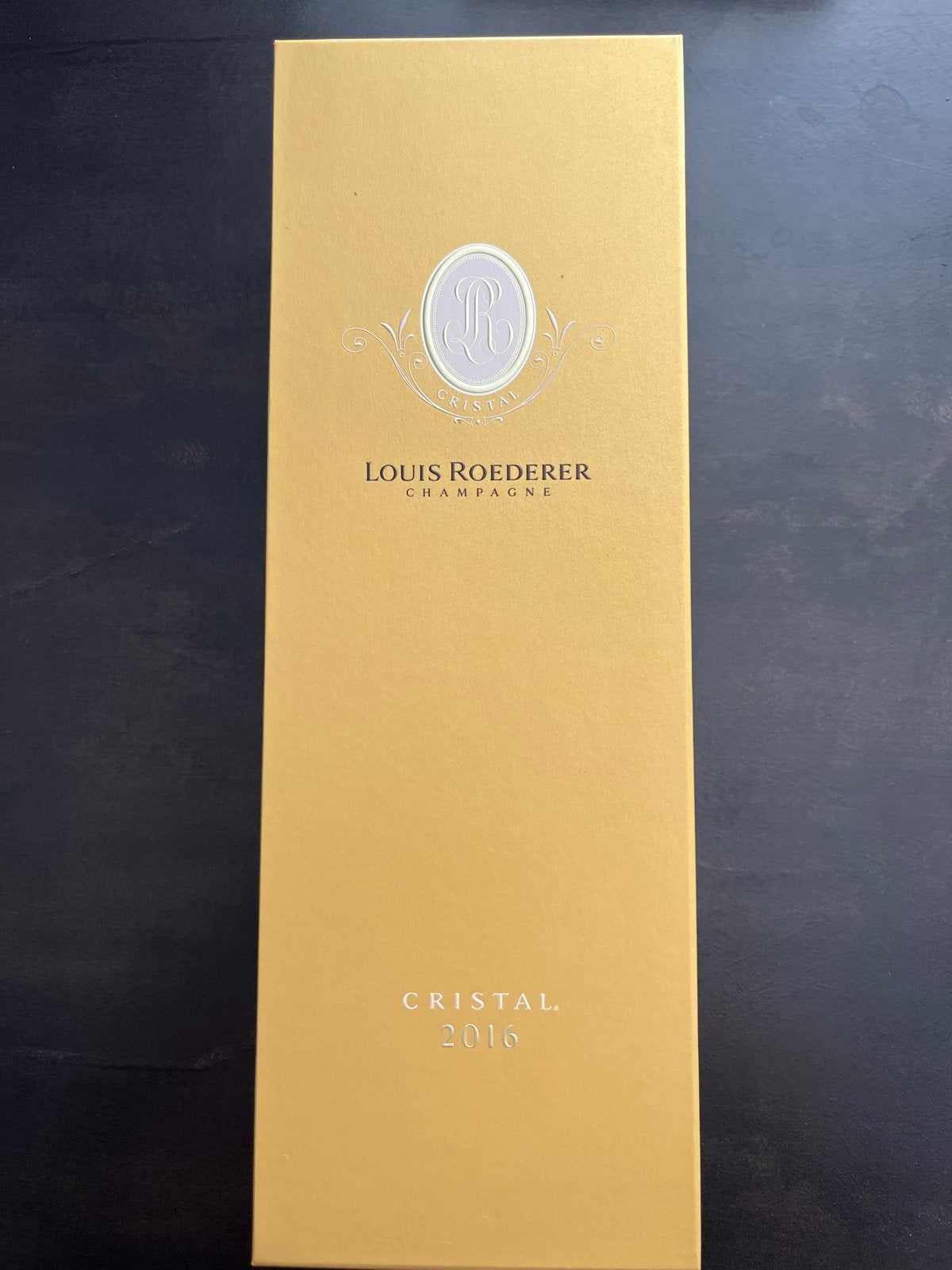 Lege Louis Roederer Cristal 2016 Champagne fles in doos, Ophalen of Verzenden, Zo goed als nieuw, Frankrijk, Champagne