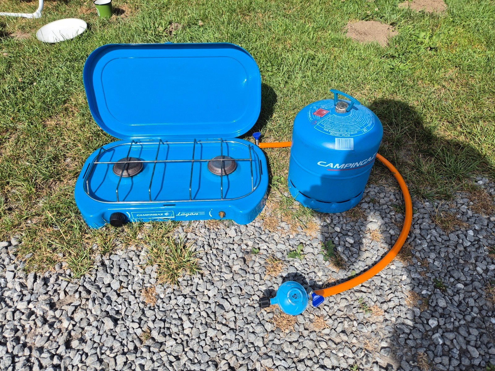 Campingaz 2 pits kooktoestel met Gasfles 907 (campingaz), Ophalen, Gebruikt