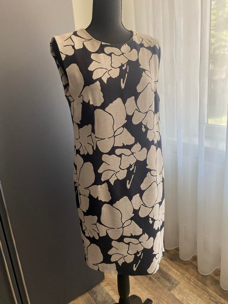 Josephine & Co Jurk Zwart/Beige  maat 38(zie beschrijving), Maat 38/40 (M), Overige kleuren, Verzenden, Knielengte