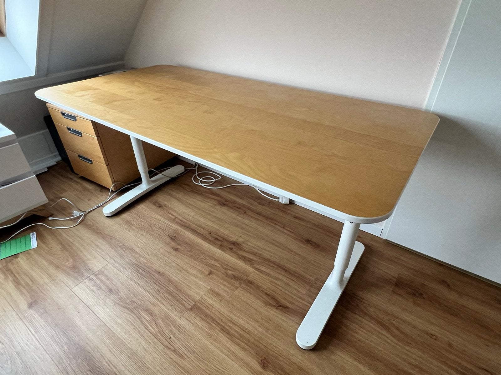 Ikea Bekant bureau 160x80, Huis en Inrichting, Bureaus, Ophalen, 160 cm, In hoogte verstelbaar, Zo goed als nieuw