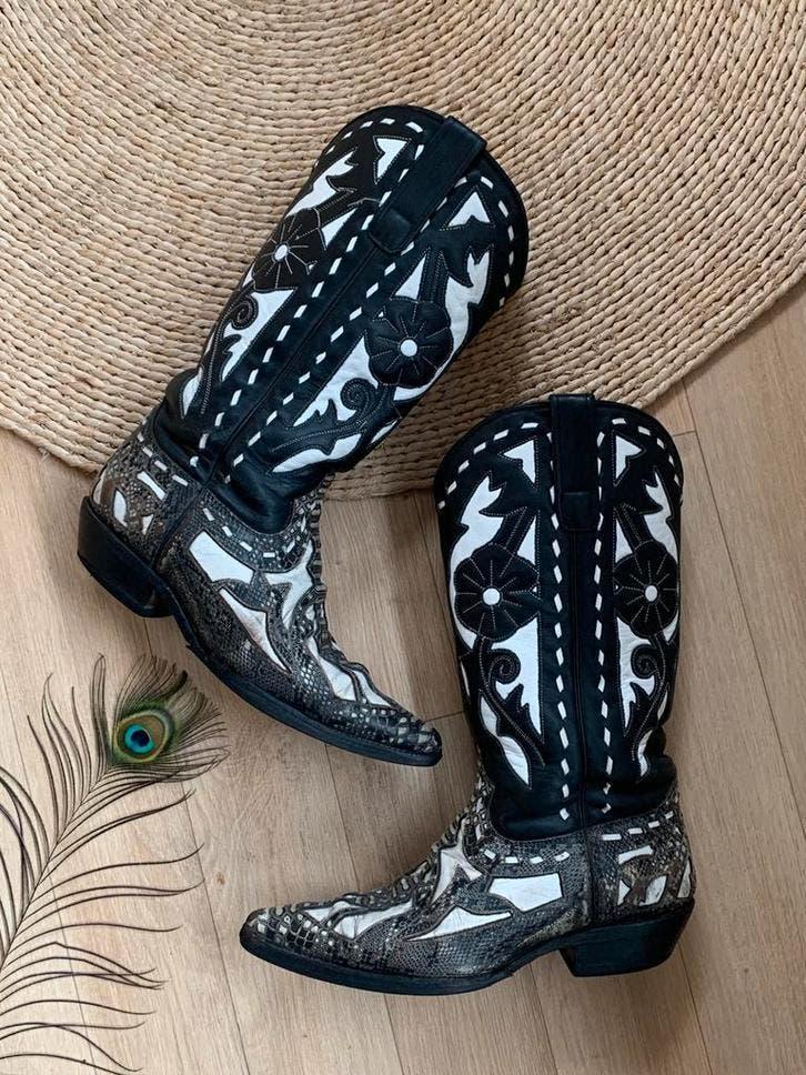 Buffalo cowboylaarzen 40 western boots bohemian laarzen, Kleding | Dames, Hoge laarzen, -, Zwart, -