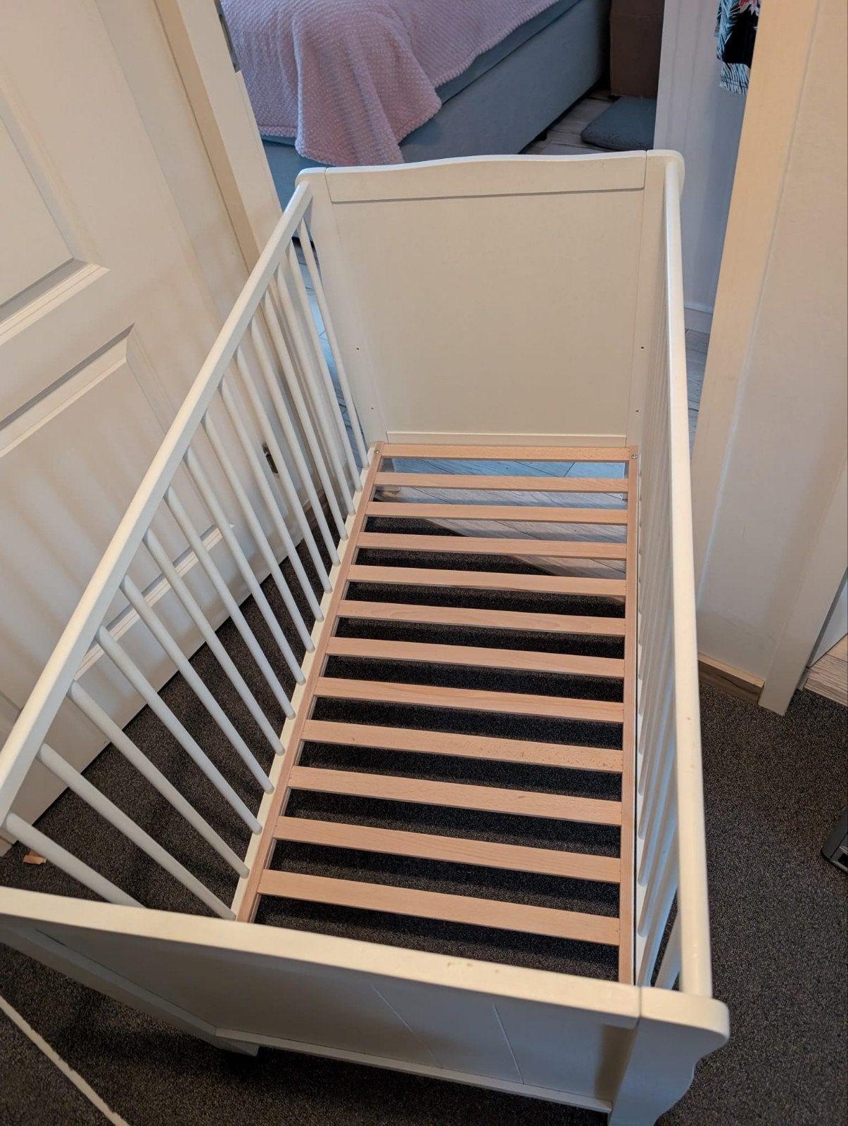 Babypark babybed - wit ledikant 60x120, Kinderen en Baby's, Babywiegjes en Ledikanten, Ophalen of Verzenden, Gebruikt, Ledikant