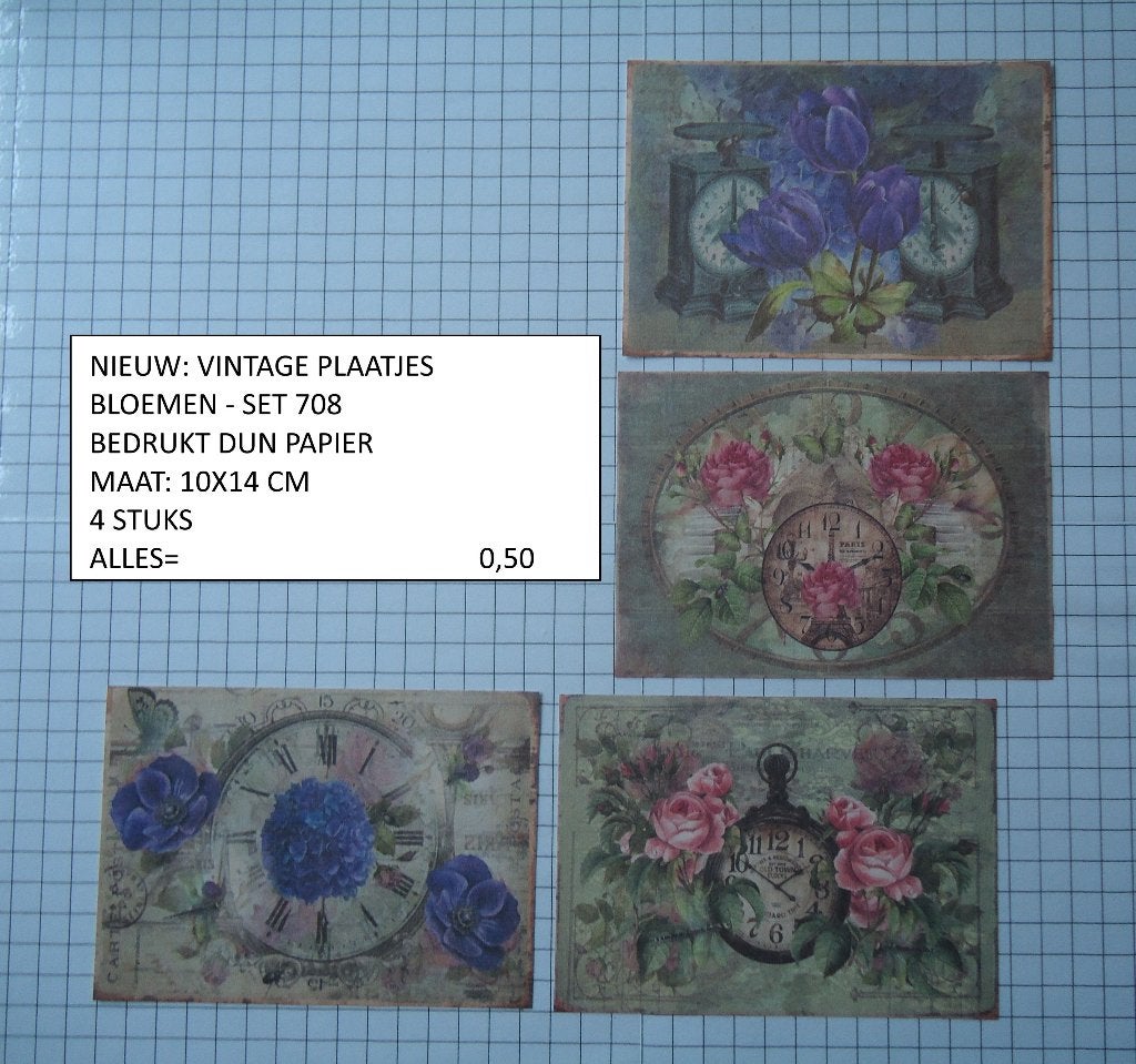 ⚠️nu  0,35: vintage plaatjes bloemen 708 ( alleen verzenden, Hobby en Vrije tijd, Kaarten | Zelf maken, Ophalen, Nieuw, Overige thema's