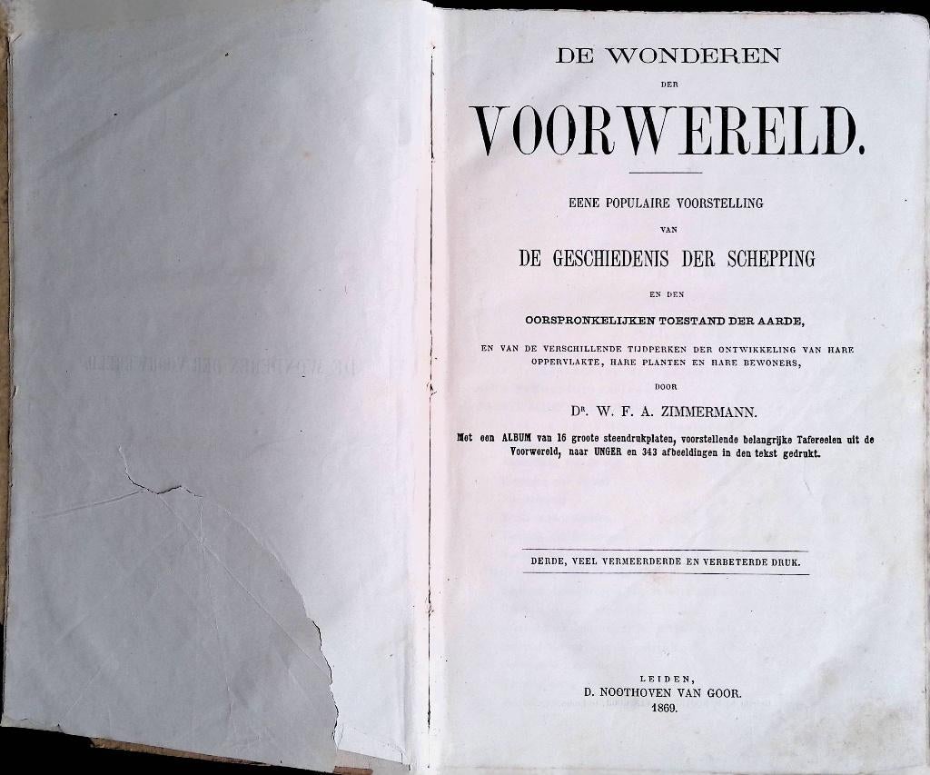 1869 De wonderen der VOORWERELD – Zimmermann., Antiek en Kunst, Ophalen of Verzenden, 1869 De wonderen der VOORWERELD – Zimmermann.