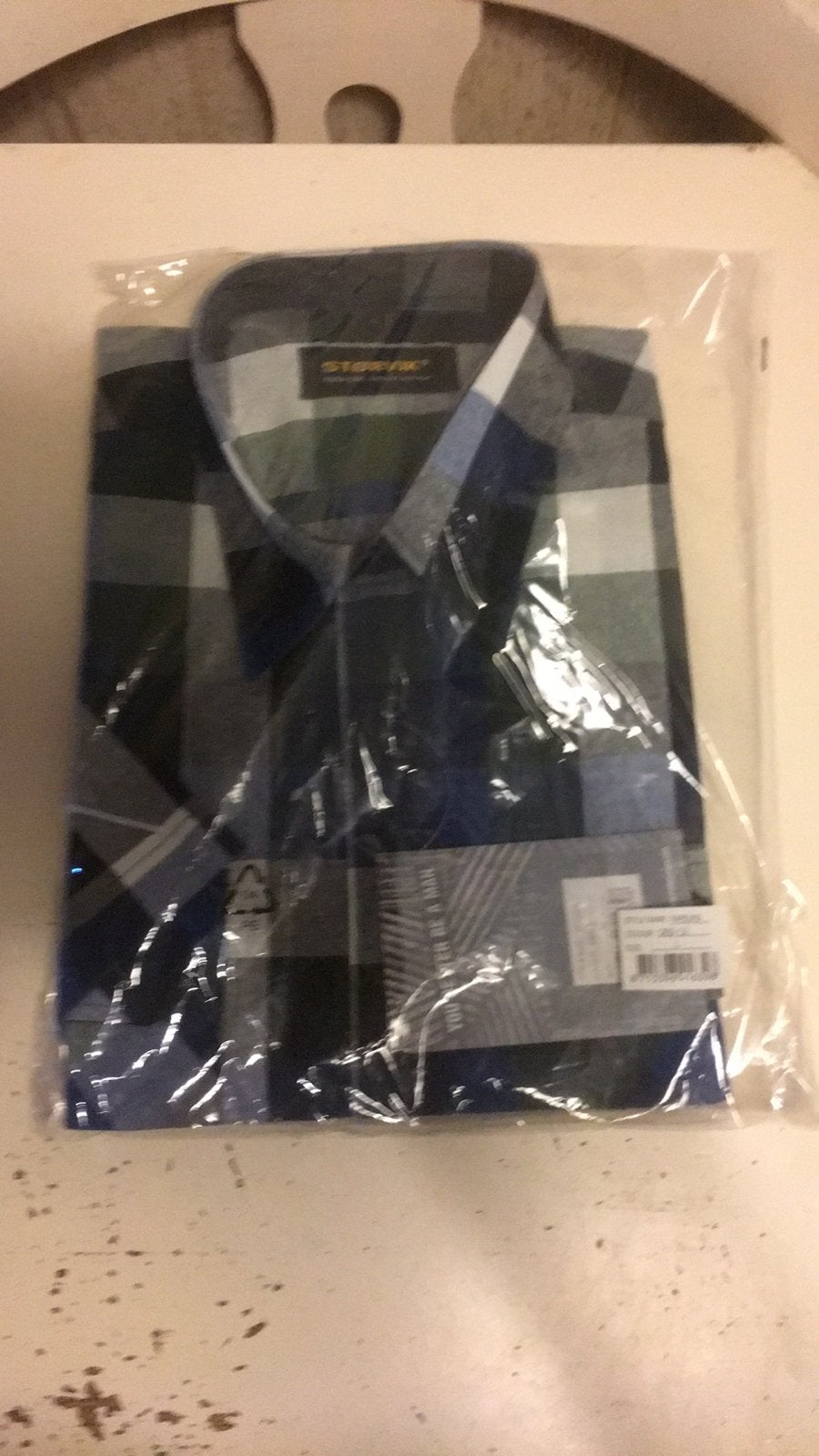 Overhemd korte mouwen nieuw L, Ophalen of Verzenden, Nieuw, Blauw, Halswijdte 41/42 (L)